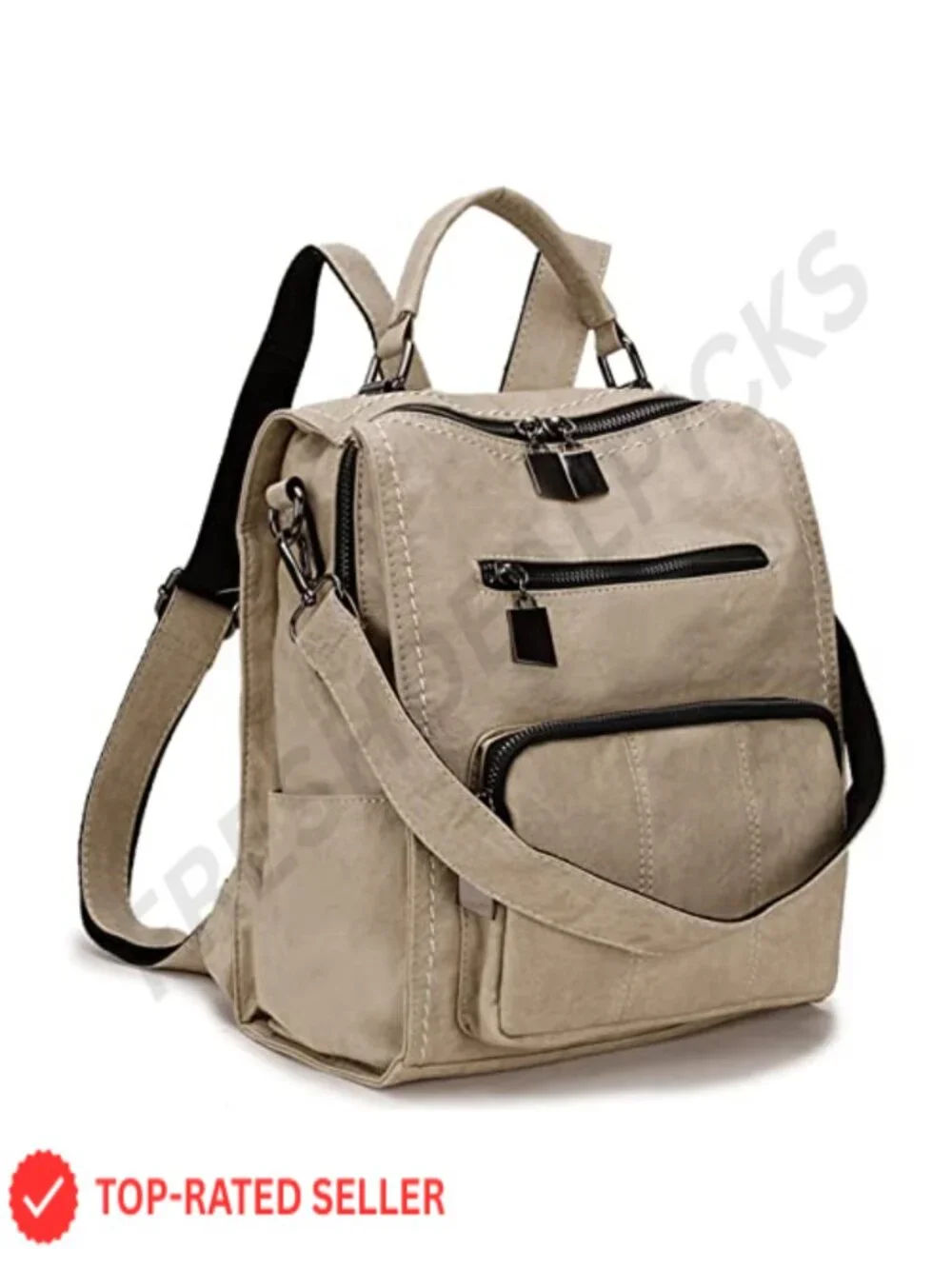 Women's Faux Leather 3-Way Carry Backpack Purse with Laptop Pocket